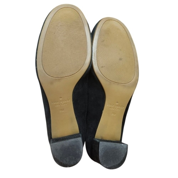 kate spade new york Women's Yasmin Scalloped Block Heel Pumps Suede Size 9 M - Picture 9 of 10